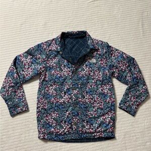 The North FaceSize7-8  Kids Floral Raincoat - Blue and Pink
